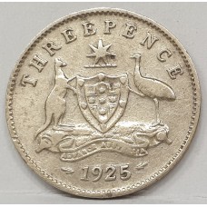 AUSTRALIA 1925 . THREEPENCE . gFINE